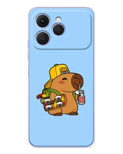 Чехол для TECNO Spark 40 с картинкой «Капибара на скейте»