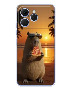 Чехол для TECNO Spark 40 с картинкой «Капибара с пиццей» Чехол для TECNO Spark 40 с картинкой «Капибара с пиццей»