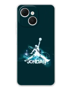 Чехол для TECNO Spark 40C с картинкой «Jordan Blue Fire»