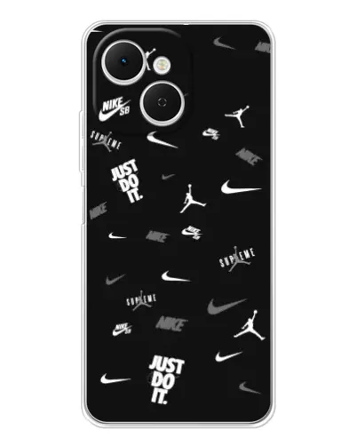 Чехол для TECNO Spark 40C с картинкой «Nike Black Pattern» Чехол для TECNO Spark 40C с картинкой «Nike Black Pattern»
