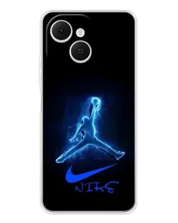 Чехол для TECNO Spark 40C с картинкой «Jordan Neon Blue»