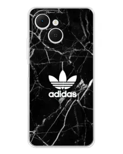 Чехол для TECNO Spark 40C с картинкой «Белый мрамор Adidas»