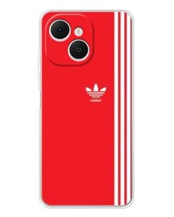 Чехол для TECNO Spark 40C с картинкой «Красный минимализм Adidas»