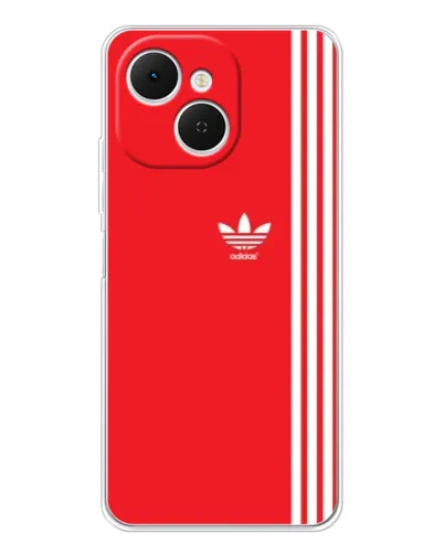 Чехол для TECNO Spark 40C с картинкой «Красный минимализм Adidas»