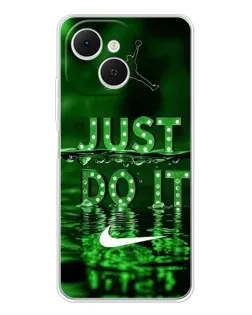 Чехол для TECNO Spark 40C с картинкой «Зеленый неоновый Nike»