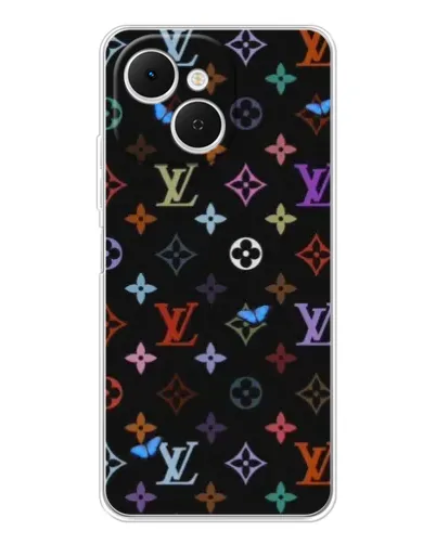 Чехол для TECNO Spark 40C с картинкой «Цветная монограмма LV» Чехол для TECNO Spark 40C с картинкой «Цветная монограмма LV»