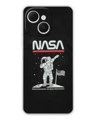 Чехол для TECNO Spark 40C с картинкой «NASA — шагаем по Луне»