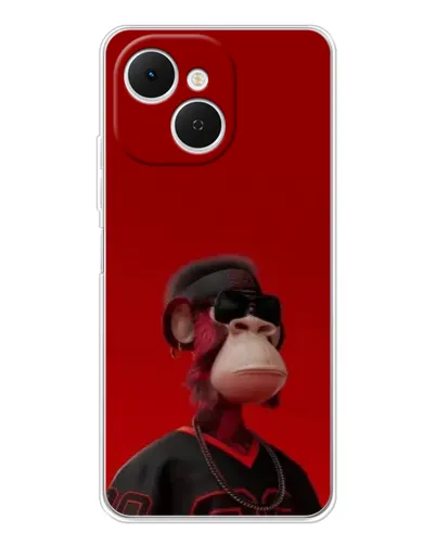 Чехол для TECNO Spark 40C с картинкой «Bored Ape в красном»