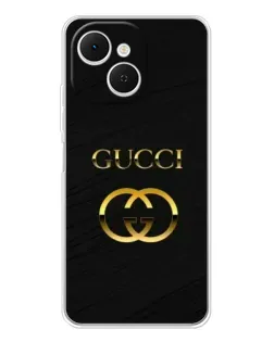 Чехол для TECNO Spark 40C с картинкой «Золотой логотип Gucci»