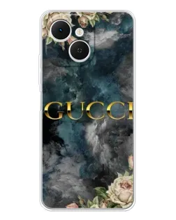 Чехол для TECNO Spark 40C с картинкой «Абстрактные цветы Gucci»
