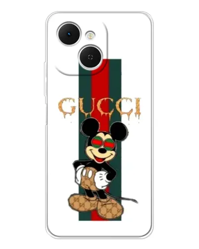 Чехол для TECNO Spark 40C с картинкой «Микки Маус Gucci — полосы» Чехол для TECNO Spark 40C с картинкой «Микки Маус Gucci — полосы»