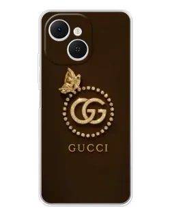 Чехол для TECNO Spark 40C с картинкой «Gucci — золотая бабочка»