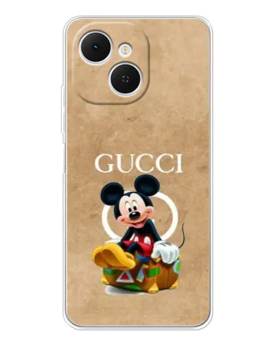 Чехол для TECNO Spark 40C с картинкой «Микки Маус Gucci — крафт» Чехол для TECNO Spark 40C с картинкой «Микки Маус Gucci — крафт»