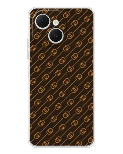Чехол для TECNO Spark 40C с картинкой «Gucci — золотые диагонали» Чехол для TECNO Spark 40C с картинкой «Gucci — золотые диагонали»