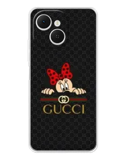 Чехол для TECNO Spark 40C с картинкой «Минни Маус Gucci — черный»