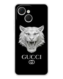 Чохол для TECNO Spark 40C з картинкою «Gucci — срібний лев»