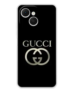 Чохол для TECNO Spark 40C з картинкою «Gucci — золото на чорному»