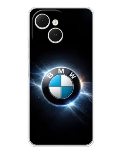 Чехол для TECNO Spark 40C с картинкой «BMW — неоновое сияние»