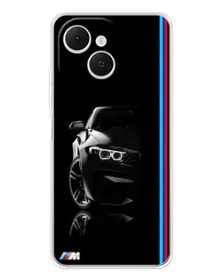 Чехол для TECNO Spark 40C с картинкой «Силуэт BMW в темноте»
