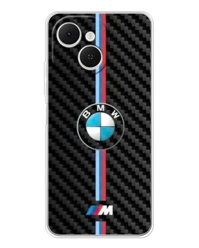 Чехол для TECNO Spark 40C с картинкой «Эмблема BMW и карбон»