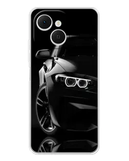 Чехол для TECNO Spark 40C с картинкой «Черная BMW — профиль»