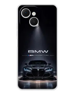 Чехол для TECNO Spark 40C с картинкой «BMW сквозь ночной город»