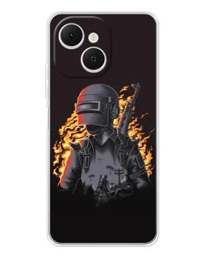 Чехол для TECNO Spark 40C с картинкой «PUBG — огненный силуэт» Чехол для TECNO Spark 40C с картинкой «PUBG — огненный силуэт»