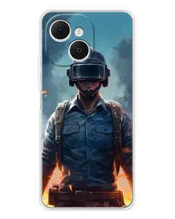Чехол для TECNO Spark 40C с картинкой «PUBG — реалистичный герой»