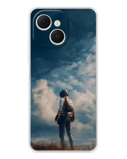 Чехол для TECNO Spark 40C с картинкой «Герой PUBG на скале»