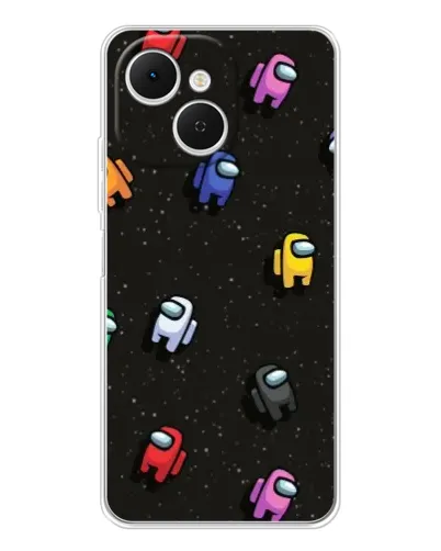 Чехол для TECNO Spark 40C с картинкой «Космический паттерн Among Us»