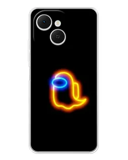 Чехол для TECNO Spark 40C с картинкой «Among Us неоновое сияние»