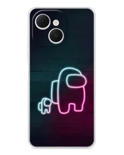 Чехол для TECNO Spark 40C с картинкой «Among Us неон-арт»
