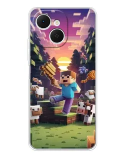 Чехол для TECNO Spark 40C с картинкой «Стив на ферме»