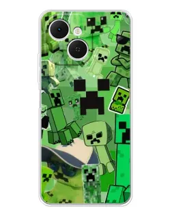 Чехол для TECNO Spark 40C с картинкой «Криперы Minecraft»