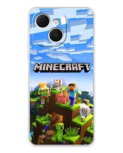 Чехол для TECNO Spark 40C с картинкой «Minecraft классический мир»