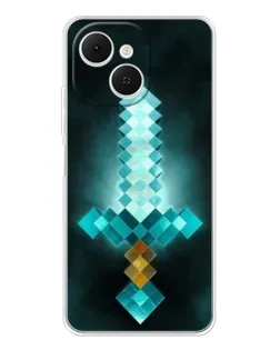 Чехол для TECNO Spark 40C с картинкой «Алмазный меч неон»