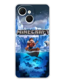 Чехол для TECNO Spark 40C с картинкой «Minecraft ледяной мир»