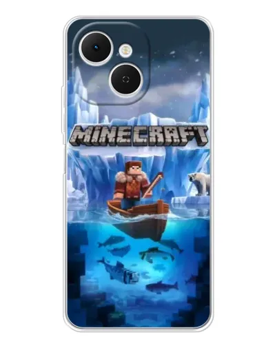 Чехол для TECNO Spark 40C с картинкой «Minecraft ледяной мир»