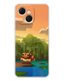 Чехол для TECNO Spark 40C с картинкой «Майнкрафт закат солнца»