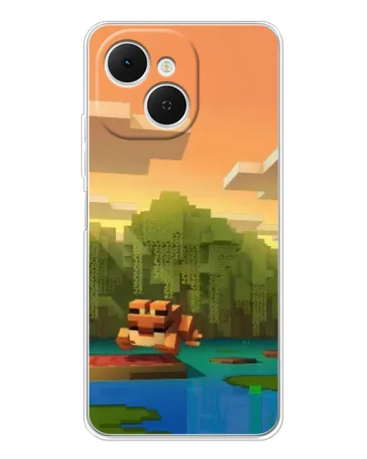 Чехол для TECNO Spark 40C с картинкой «Майнкрафт закат солнца»