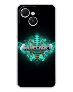 Чехол для TECNO Spark 40C с картинкой «Minecraft Diamond лого»