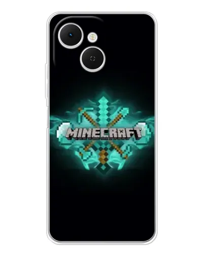 Чехол для TECNO Spark 40C с картинкой «Minecraft Diamond лого»