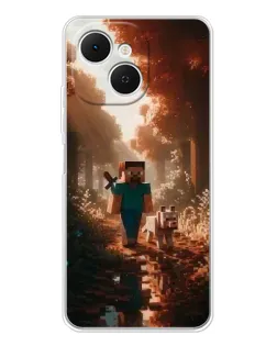 Чехол для TECNO Spark 40C с картинкой «Стив в лесу»
