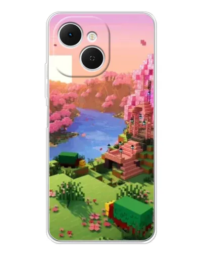 Чехол для TECNO Spark 40C с картинкой «Розовое дерево Minecraft»
