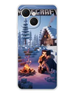 Чехол для TECNO Spark 40C с картинкой «Зимний Minecraft»