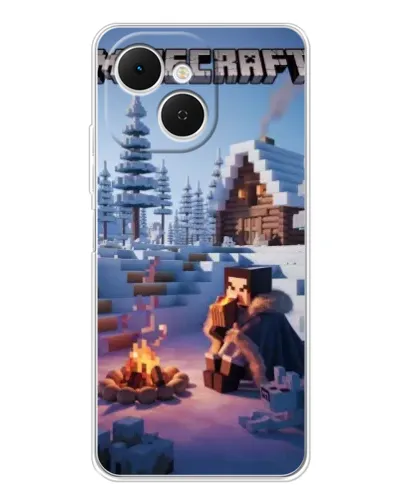 Чехол для TECNO Spark 40C с картинкой «Зимний Minecraft»
