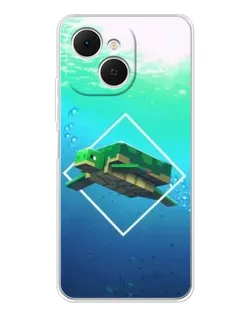 Чохол для TECNO Spark 40C з картинкою «Черепаха Minecraft»