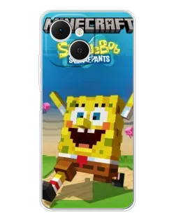 Чохол для TECNO Spark 40C з картинкою «Губка Боб Minecraft»