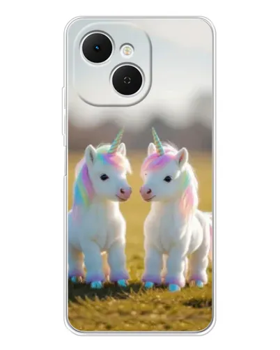 Чехол для TECNO Spark 40C с картинкой «Пара единорогов»