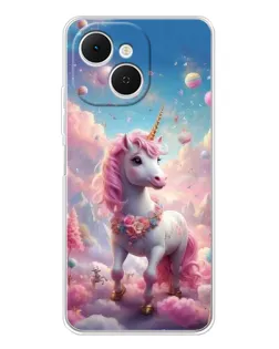 Чехол для TECNO Spark 40C с картинкой «Единорог среди облаков»